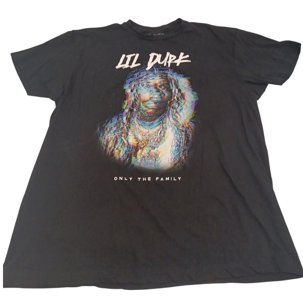 Lil Durk Only The Family T-Shirt Mens L Black Graphic Rap Tee Hip Hop Rapper